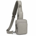 Bolso Bandolera Unisex con Compartimentos Organizadores Gris Claro