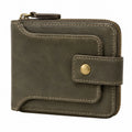 Cartera Verde Oliva con Cremallera y Broche