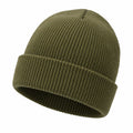 Gorro de Invierno Acanalado Verde Oliva