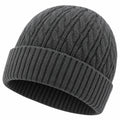 Gorro de Punto Trenzado Gris Oscuro para Adultos