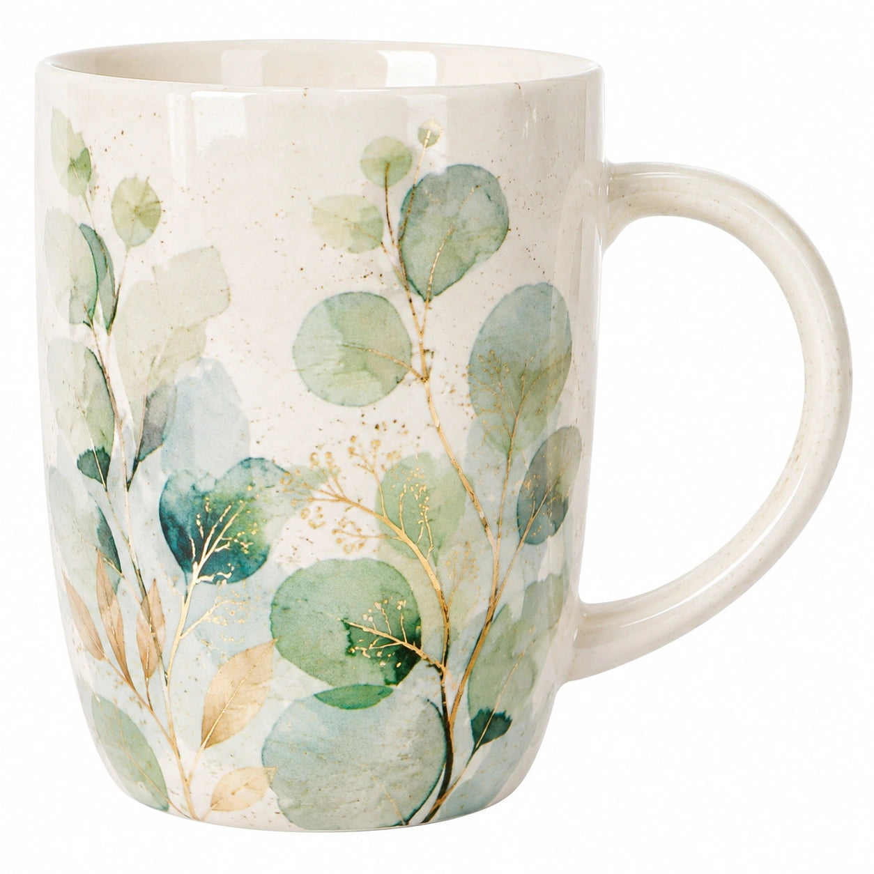Taza de Cerámica con Diseño Floral Verde 350ml