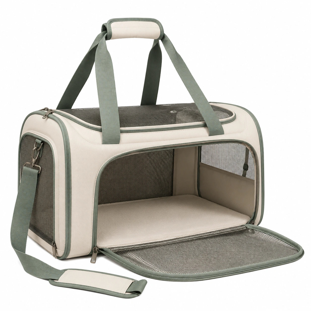 Transportín para Mascotas 50x30x30cm Beige/Gris